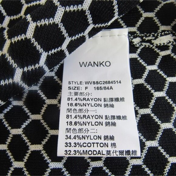 Wanko NWT White/Black/Navy Honeycomb Print Cardigan, Size F (HK), US-Small - Picture 5 of 9